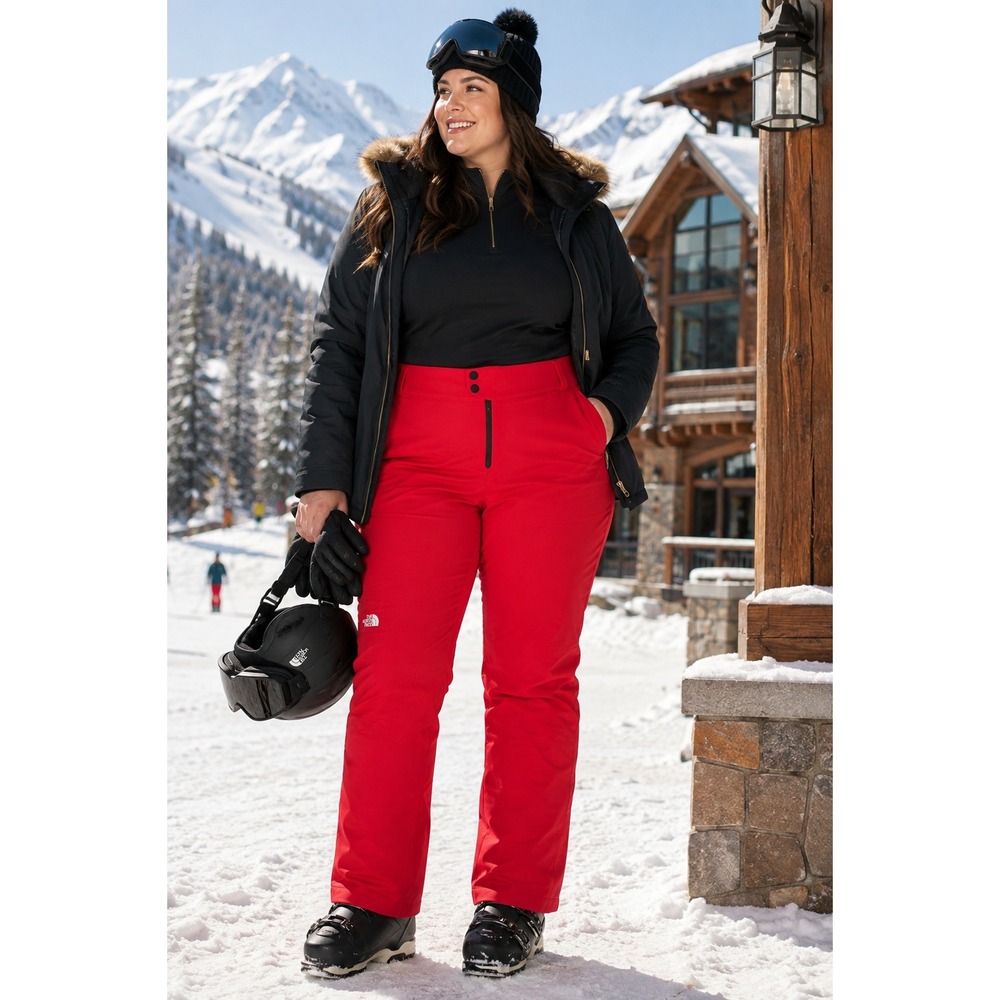 The North Face Snoga Ski Pants 3X 22W-24W NWT Fiery Red Snow WindWall